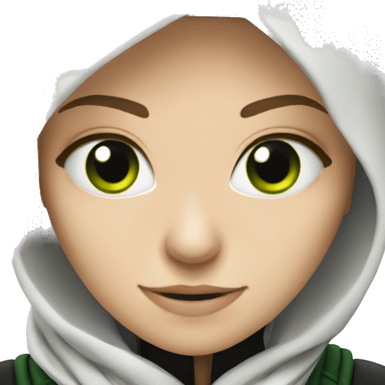 White Female Ninja with Green Eyes emoji