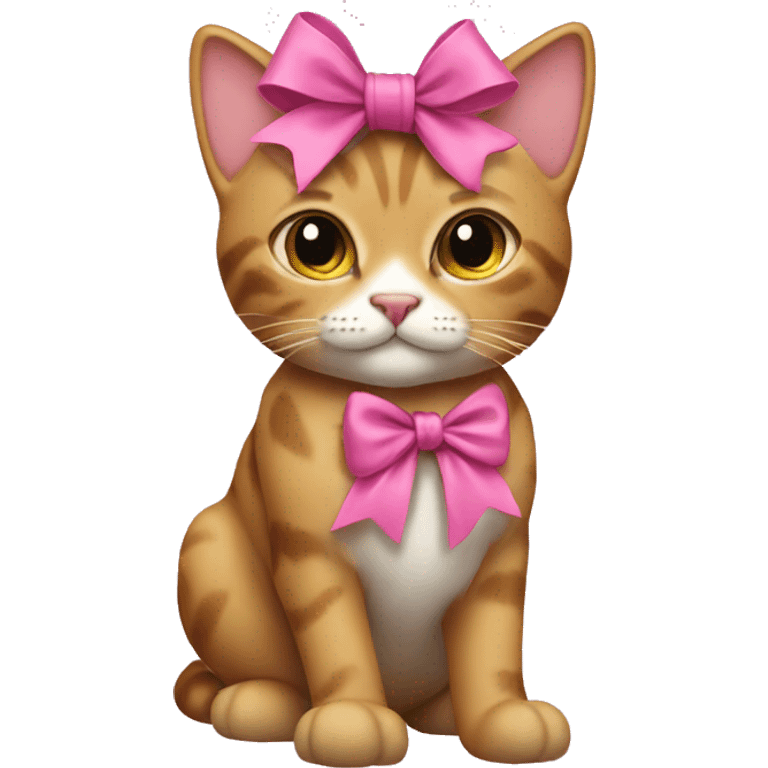 Cat with boots on feet and a pink bow on head emoji