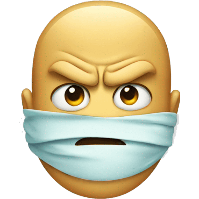 Angry face but also sick emoji