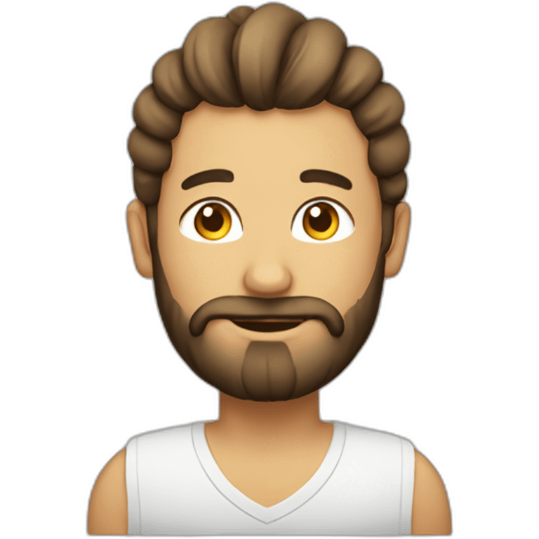 man a bun hairstyle and a beard at a laptop emoji