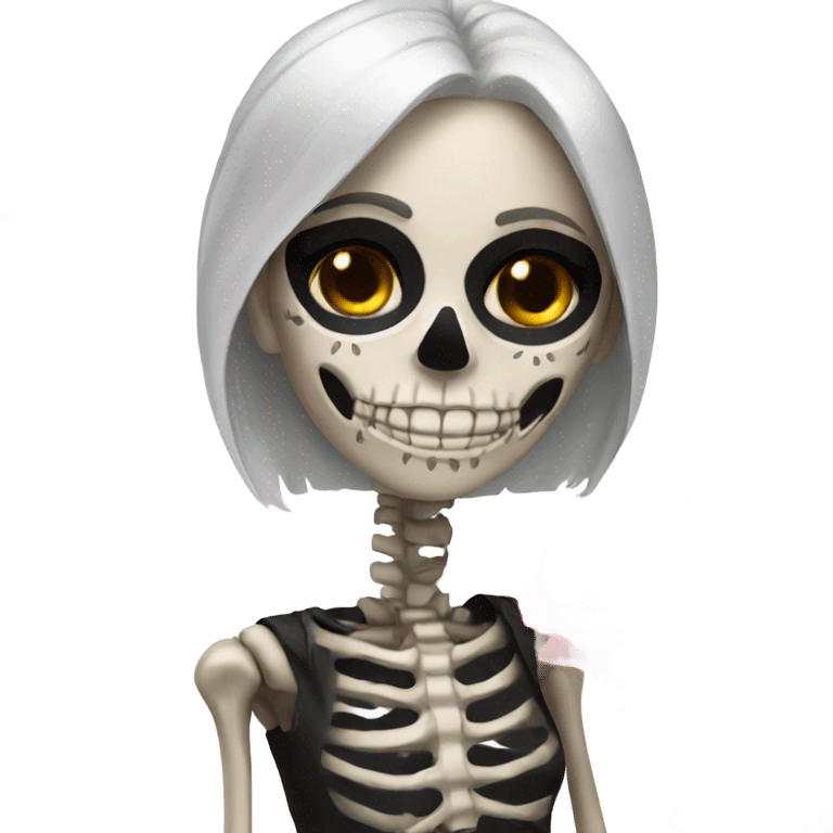 Skeleton girl with roses emoji