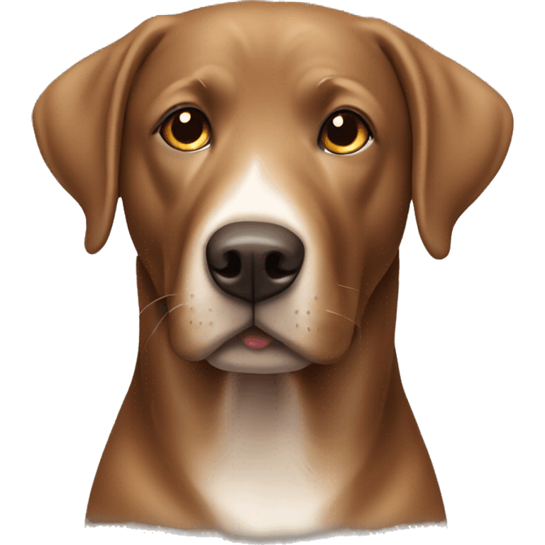 Brown Labrador with white patch  emoji