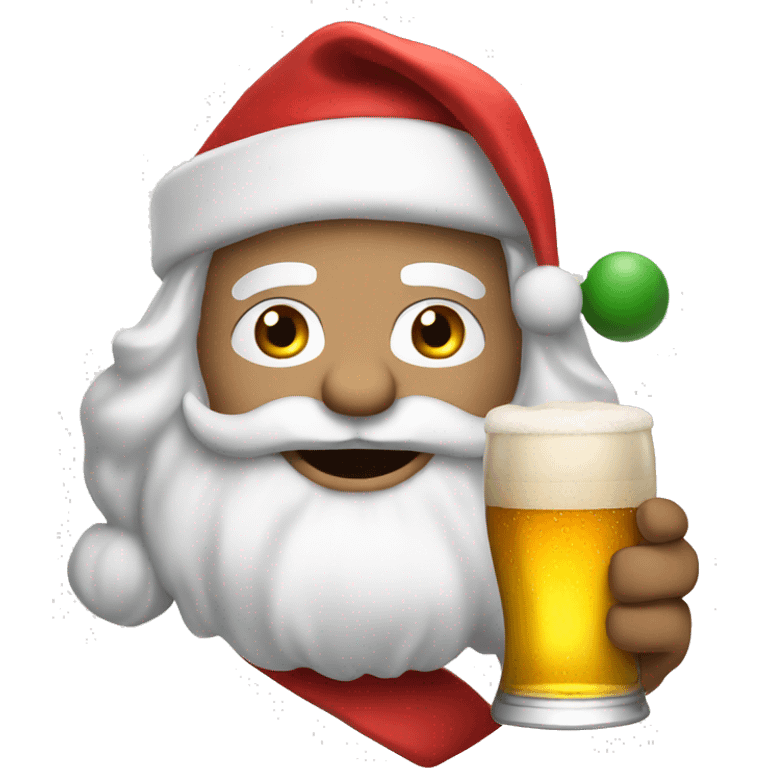 Santa with beer emoji