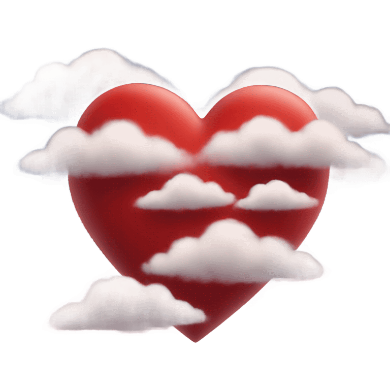 Red Heart in clouds emoji