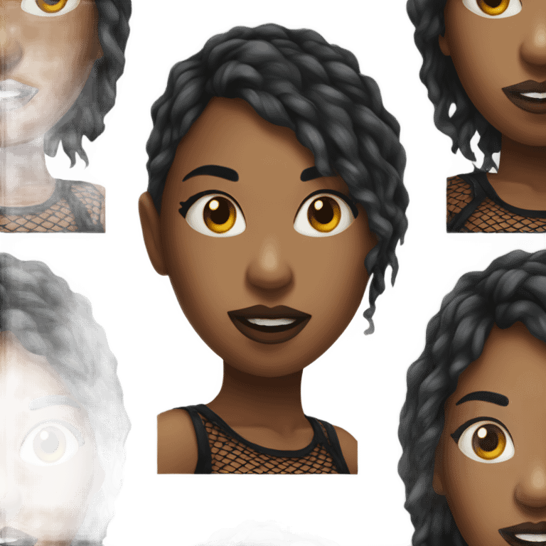 realistic girl in fishnets emoji