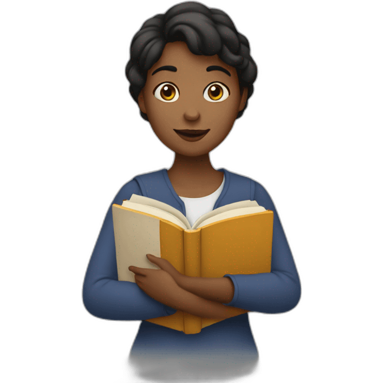 a women holding a book emoji