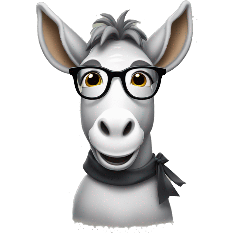 academic donkey with glasses and diploma, high iq emoji