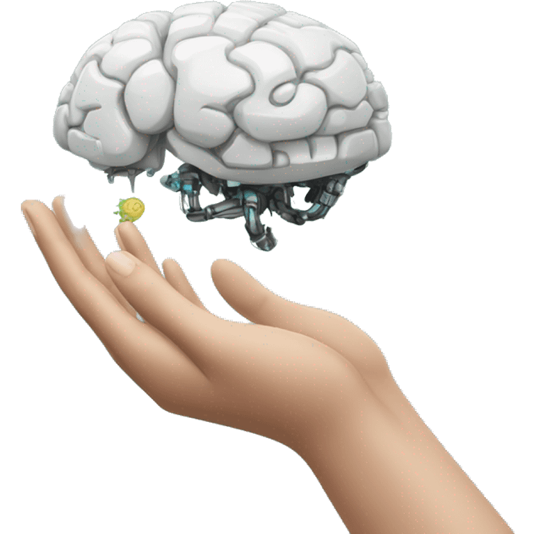 A Hand Holding a Robot Brain emoji