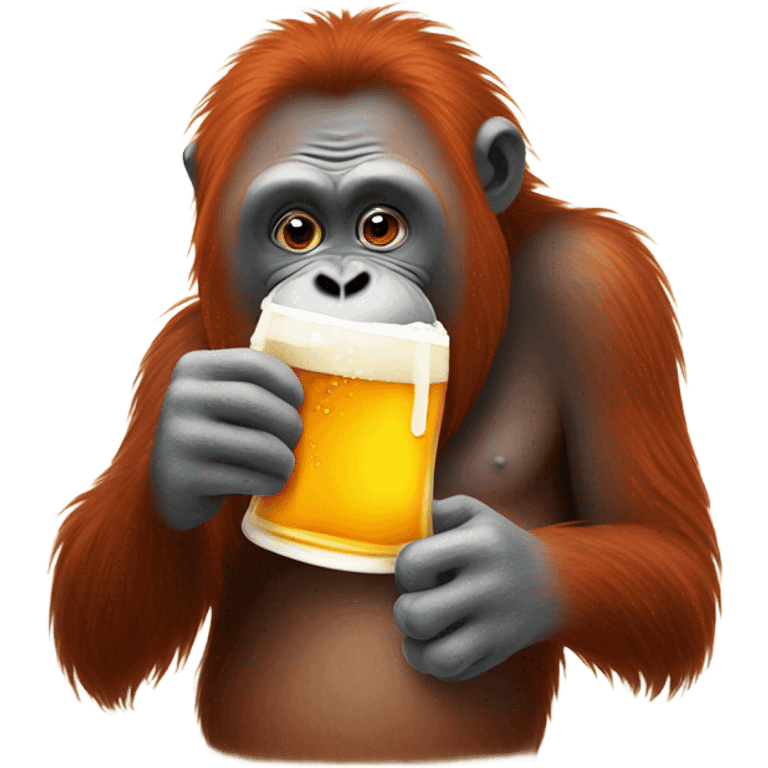 Orangutan drinking beer  emoji