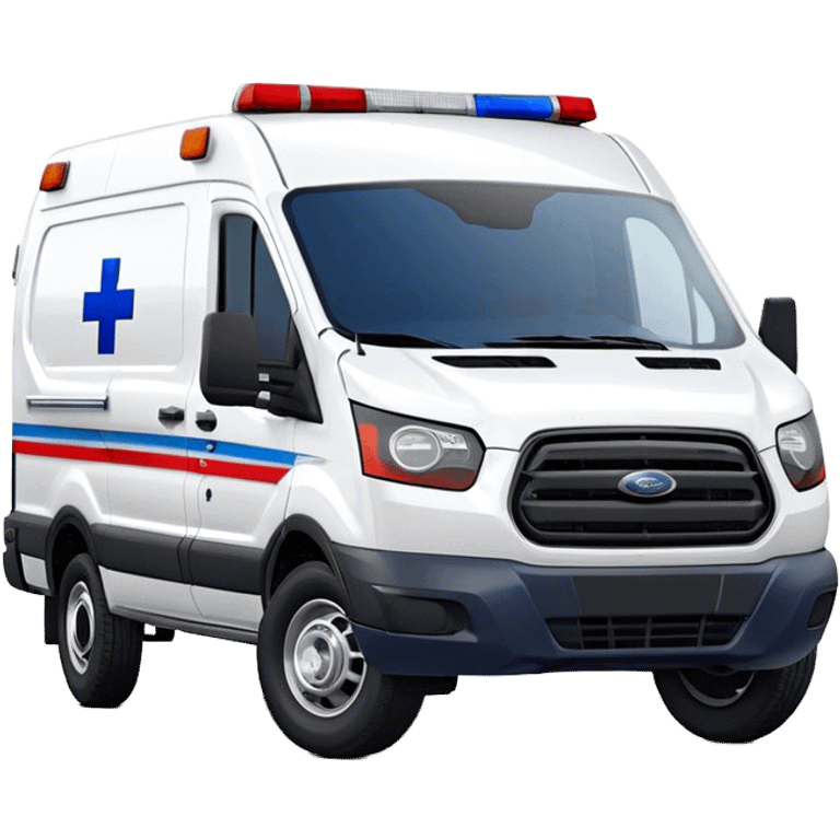 Ambulance - Ford Transit 350 (Model Year: 2021) (Iconic colour: White with red and blue lights) emoji