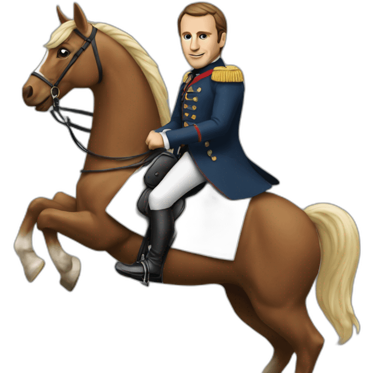 Macron sur un cheval emoji