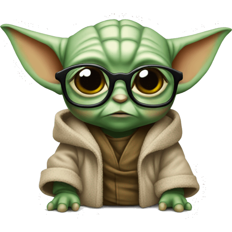 Baby Yoda wearing glasses emoji