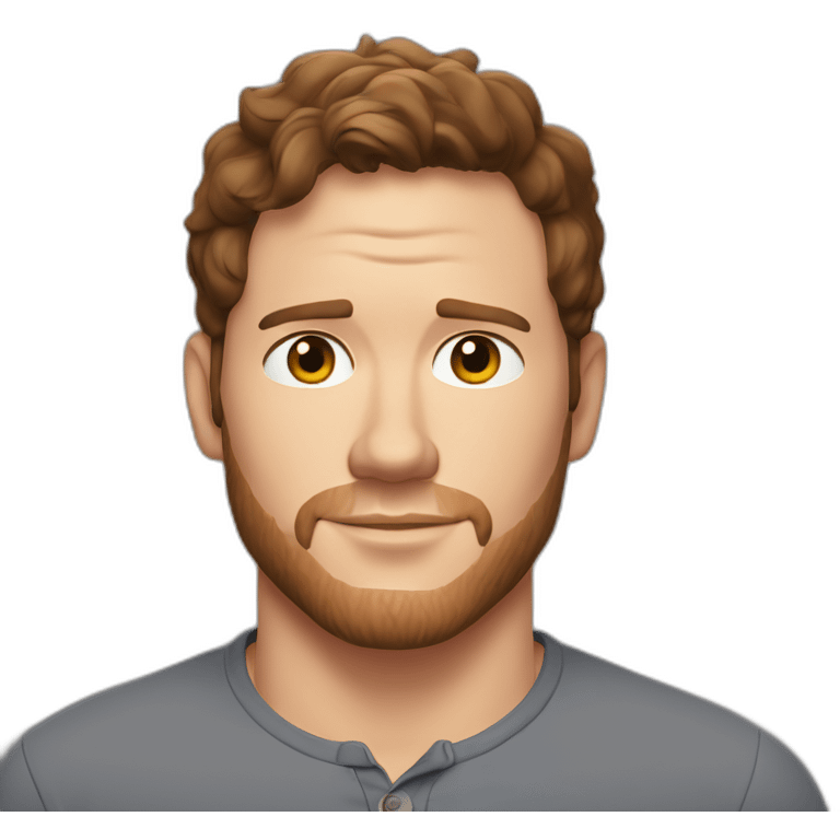 Chris Pratt brunette cartoon wearing henley emoji