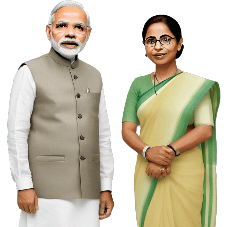 Narendra Modi and Mamata Banerjee  emoji