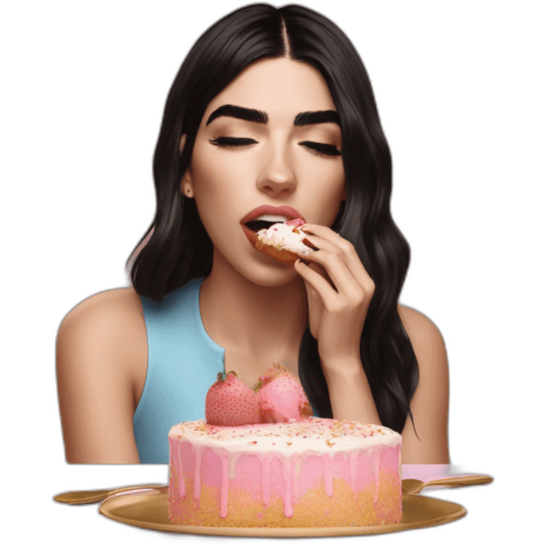 Dua lipa eating cake  emoji