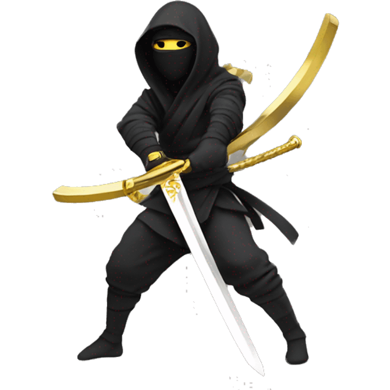 sword wielding ninja with gold drip from sword emoji