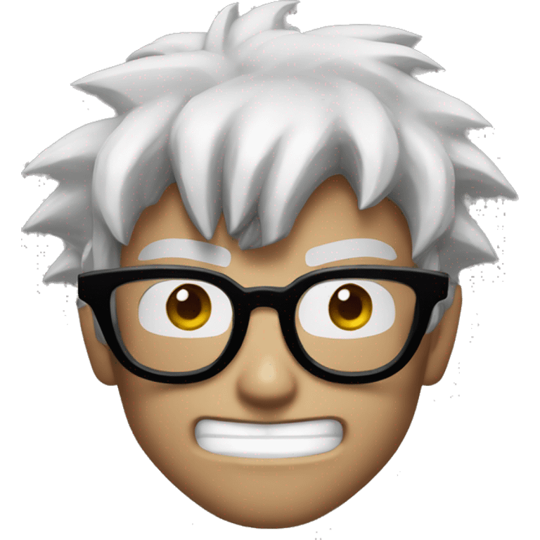 create a goku black face only emoji with black lens glasses emoji