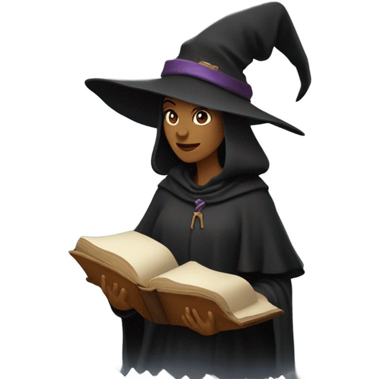 witch holding big book emoji