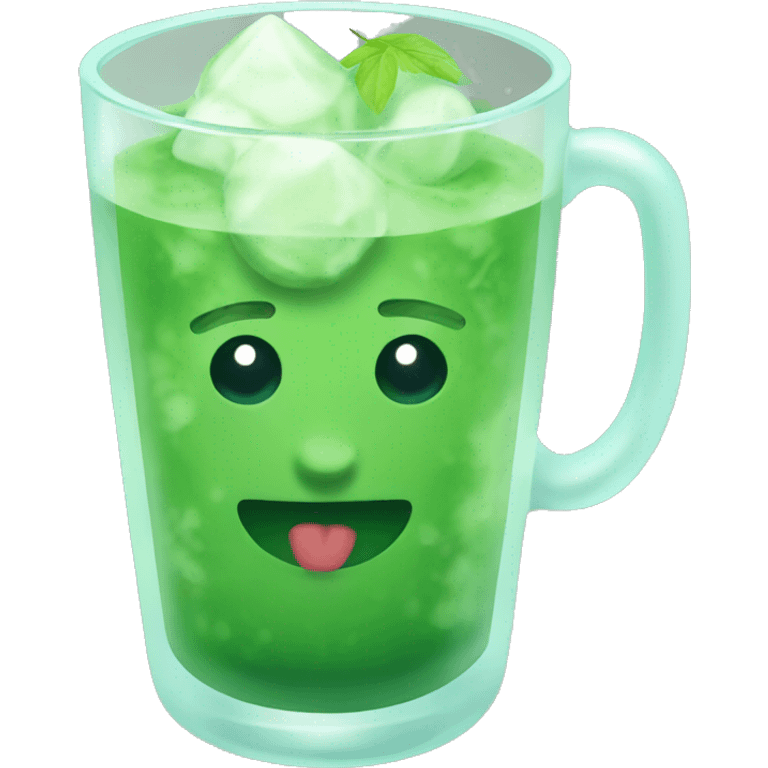 iced matcha in a glass cup emoji