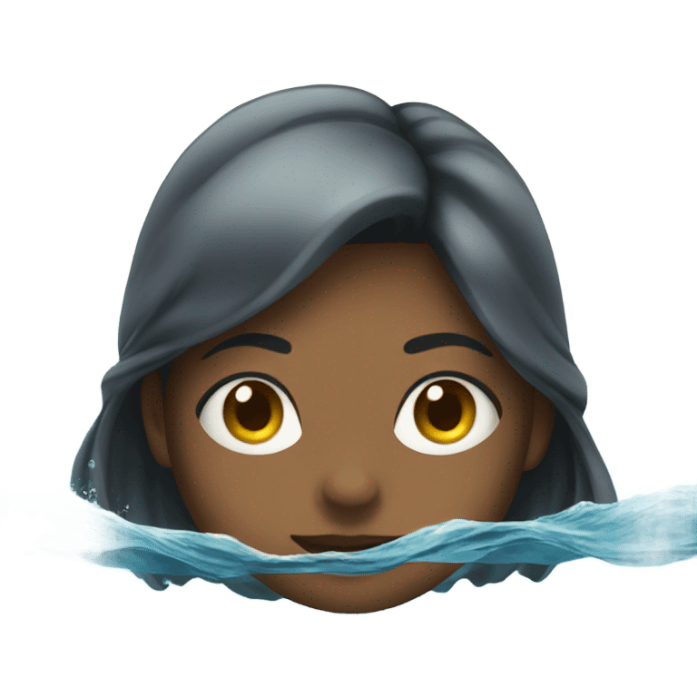 Girl swimming in ocean. Aesthetic. emoji