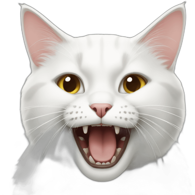 Shouting lady white cat meme emoji