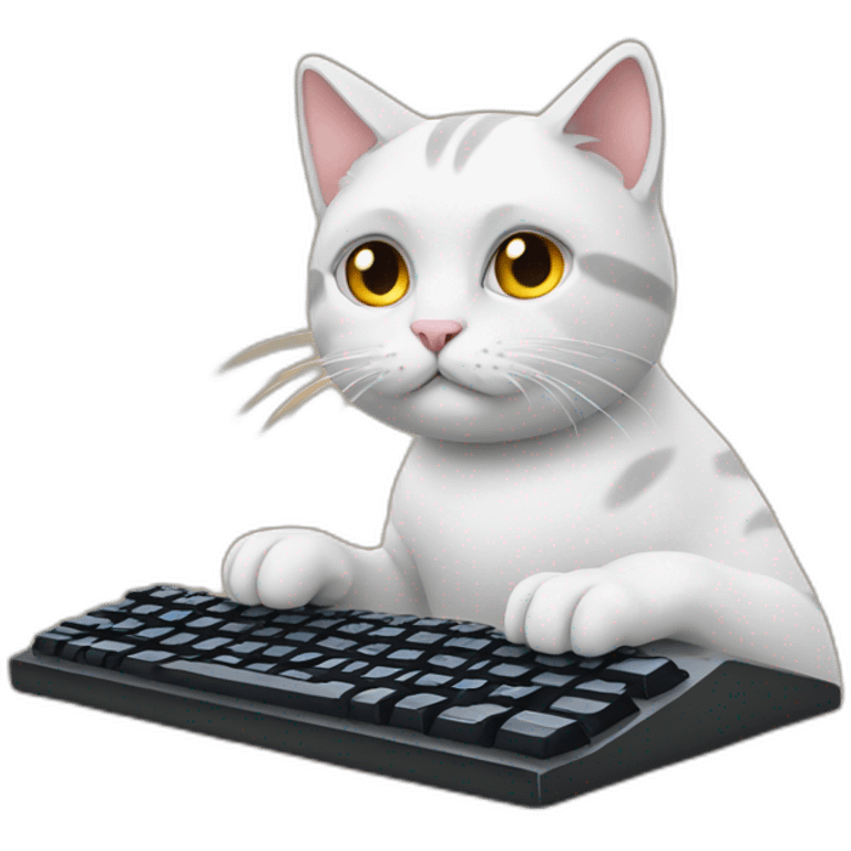 cat writing code on a keyboarf emoji