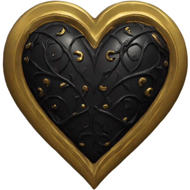 Black gold gothic heart emoji