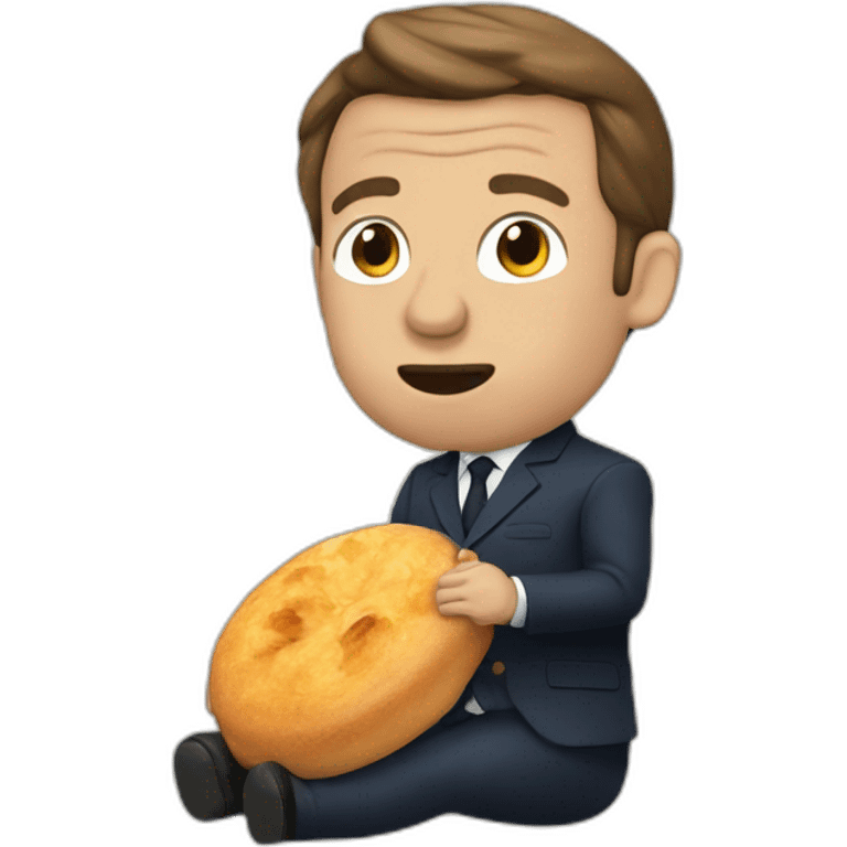 Macron qui mange du pain emoji