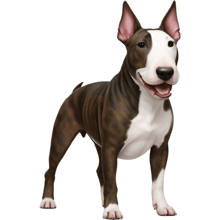 brindle english bull terrier on back emoji