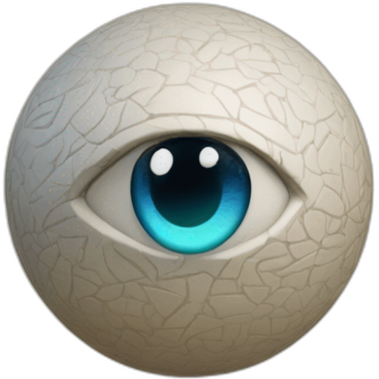 3d sphere with a cartoon Rabbit skin texture with Eye of Horus emoji