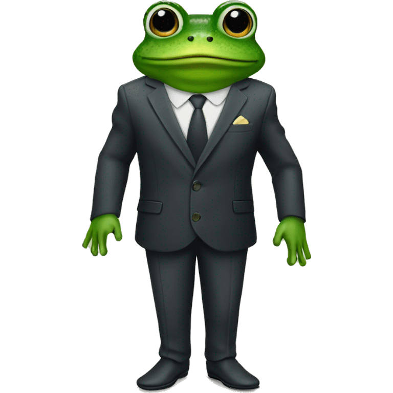 Frog wearing a suit  emoji