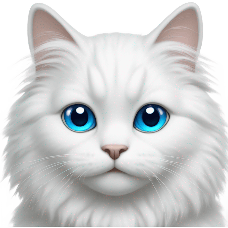 white cat blue eyes  emoji