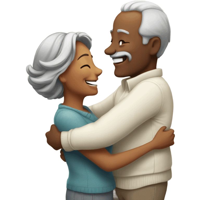 Older people falling in love emoji