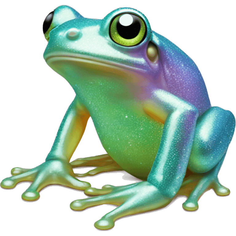 Sparkly glossy Pastel iridescent glass tree frog emoji