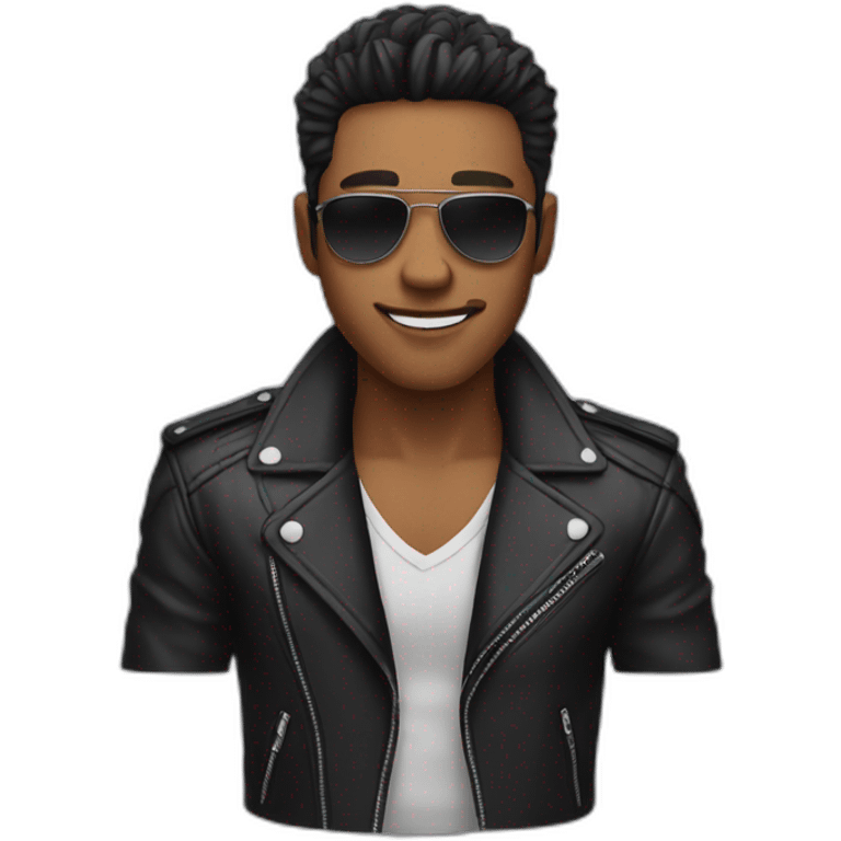 cool guy in leather jacket emoji