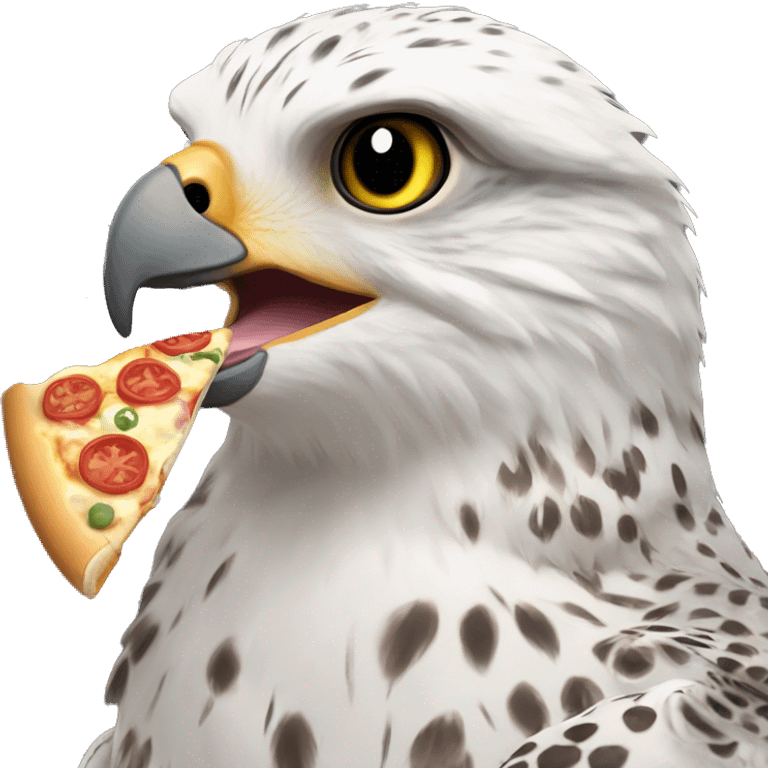 Gyrfalcon eating pizza emoji