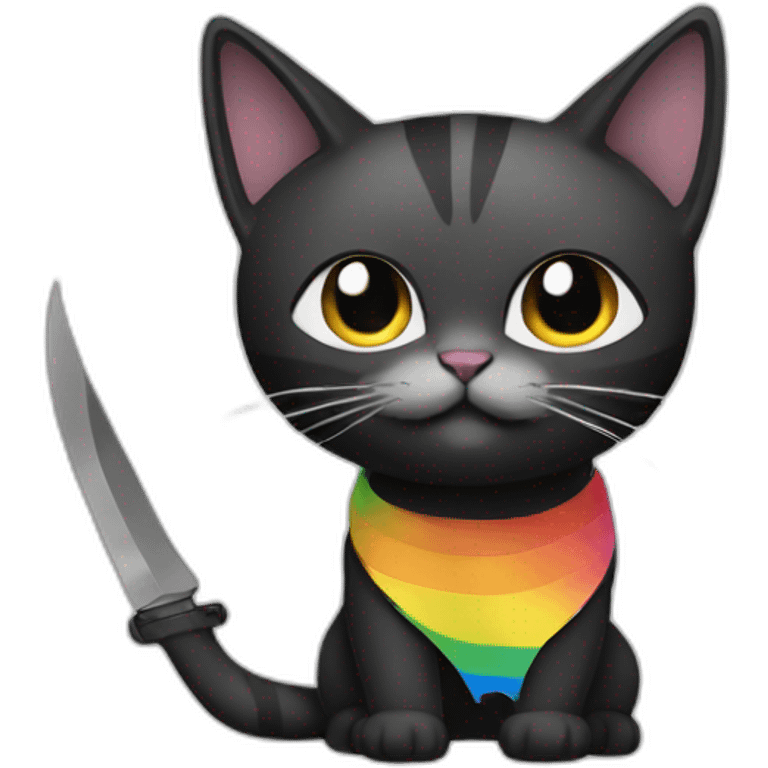 cat lgbt+ black knife emoji