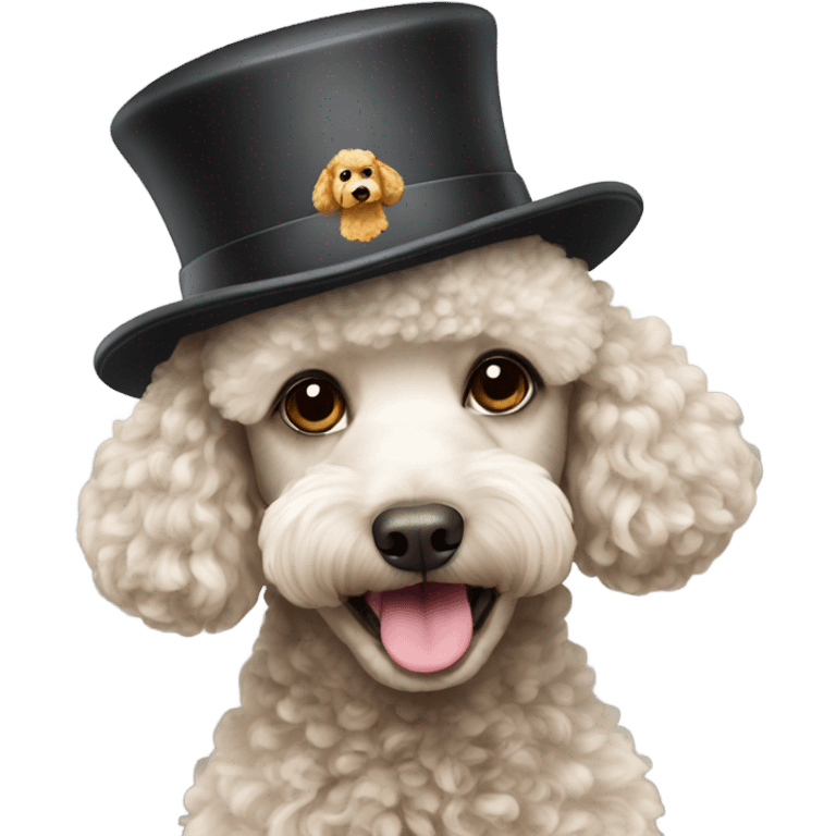 Poodle with hat  emoji