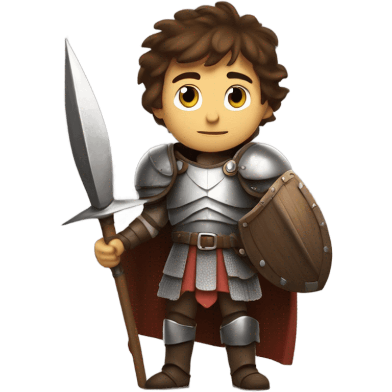 Hiccup ready for tournament with lance and shield emoji