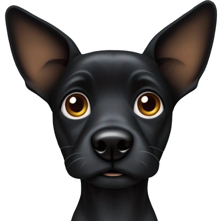 Black dog pointy ears emoji