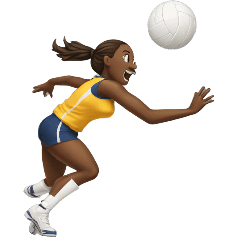 highschool volleyball player spiking the ball emoji