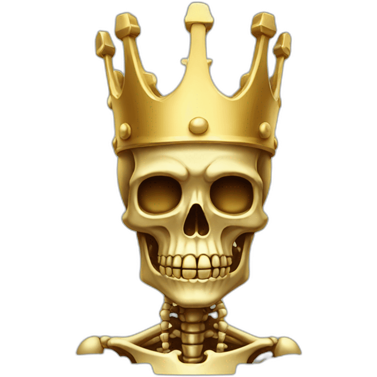 a golden skeleton with golden crown emoji