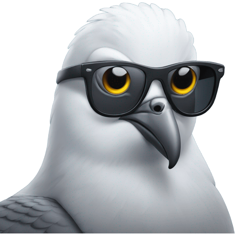 Very strong pigeon with sunglasses emoji