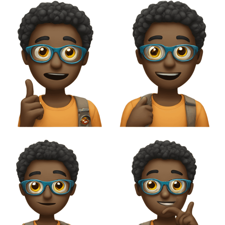 boy with finger in mouth wearing silly glasses emoji