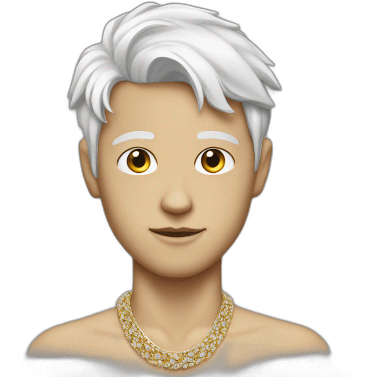 Cool white boy with wearing jwellery  emoji