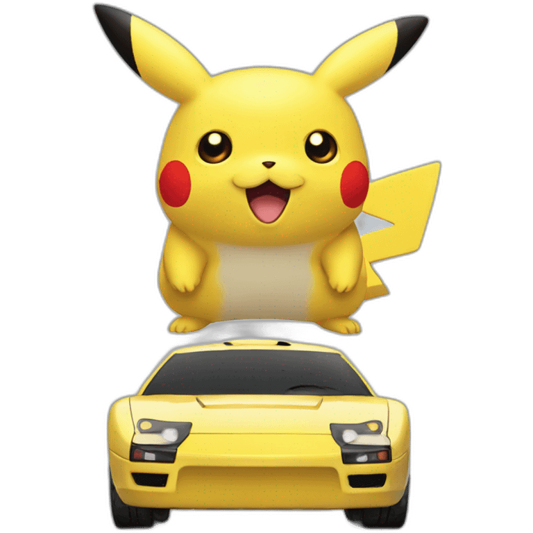 Pikachu sport car  emoji