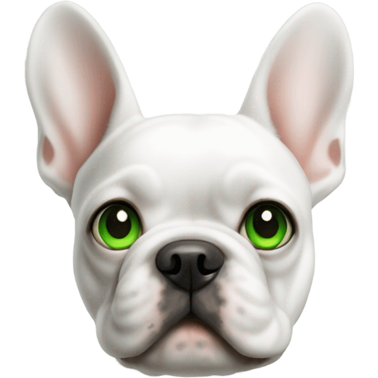 White frenchie green eye emoji