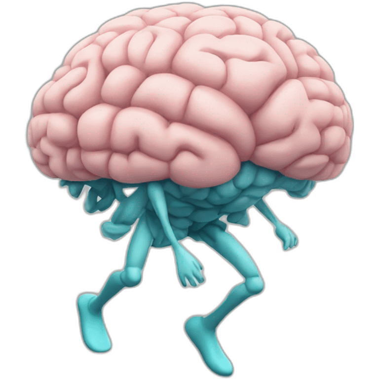 brain with legs running emoji