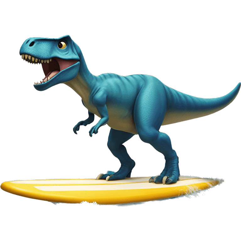 T. rex on a surfboard  emoji