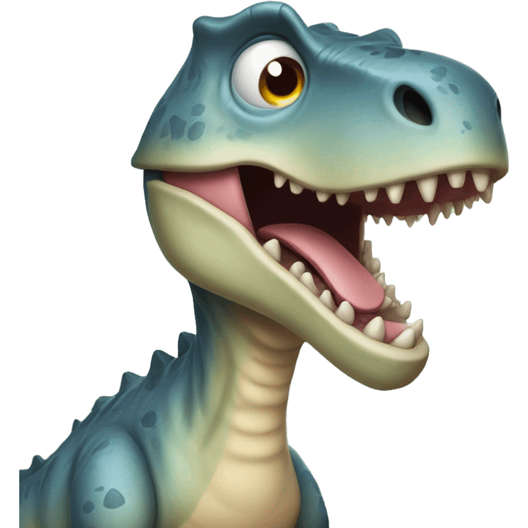 Dinosaurio siendo absorbido por un ovni emoji